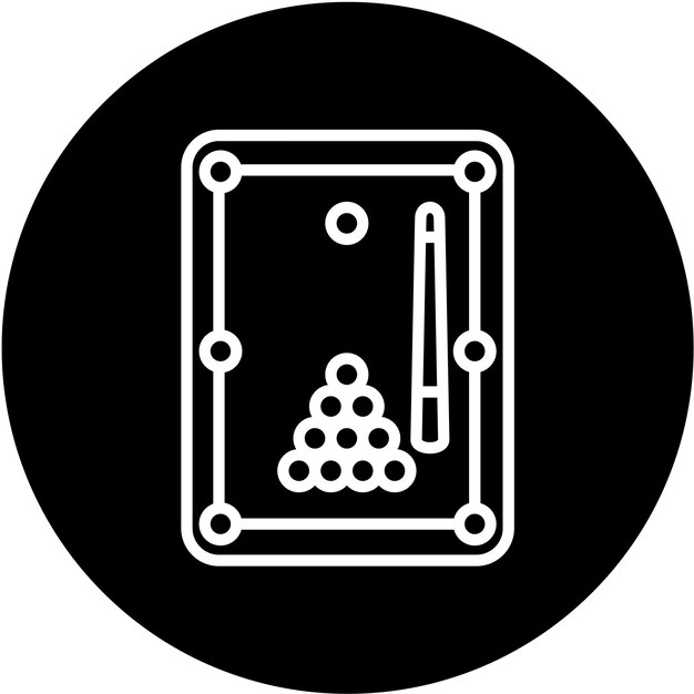 Diseño vectorial de estilo de icono de billar