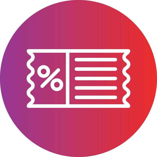 Diseño vectorial Estilo del icono del billete de descuento