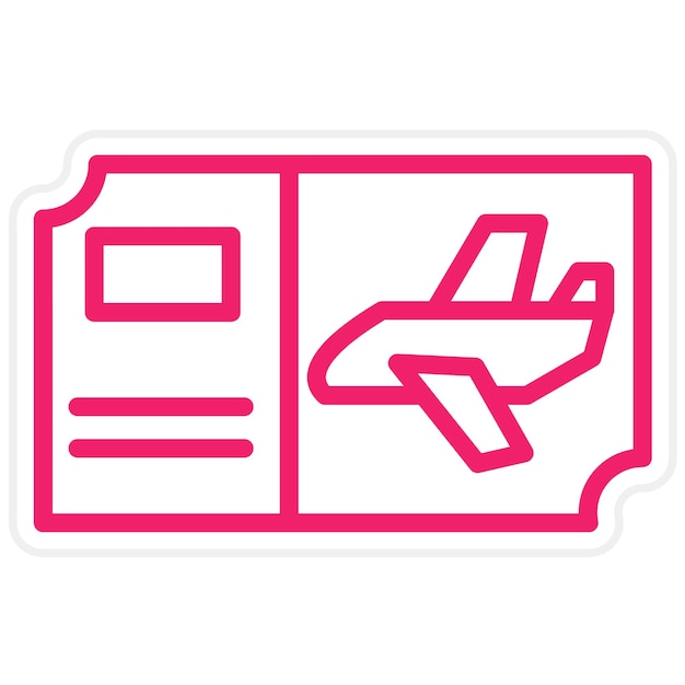 Diseño vectorial Estilo del icono del billete del plano