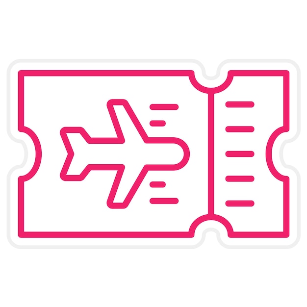 Diseño vectorial Estilo del icono del billete del plano