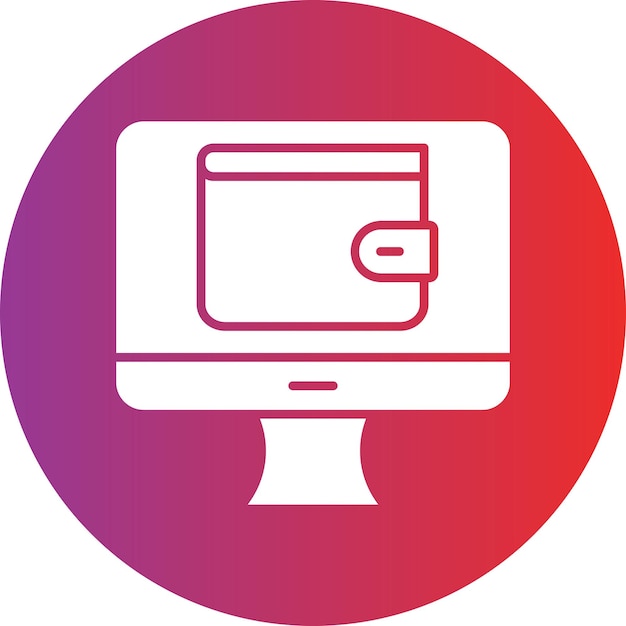 Diseño vectorial de estilo de icono de billetera en línea