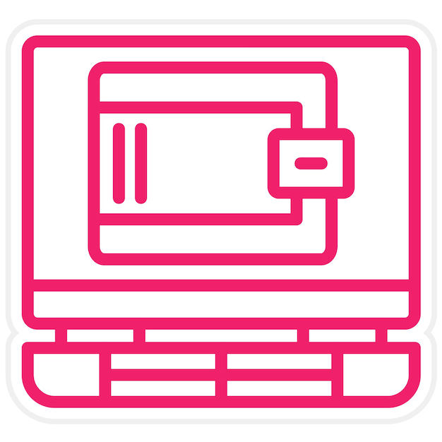 Diseño vectorial de estilo de icono de billetera en línea