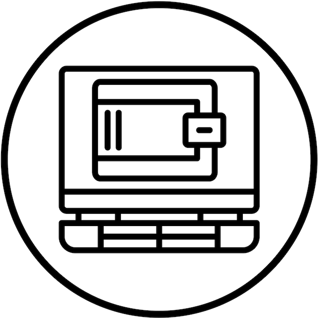 Diseño vectorial de estilo de icono de billetera en línea