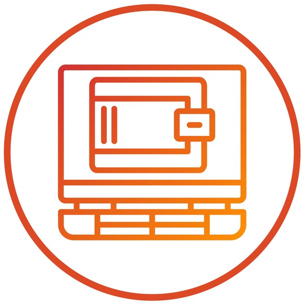 Diseño vectorial de estilo de icono de billetera en línea