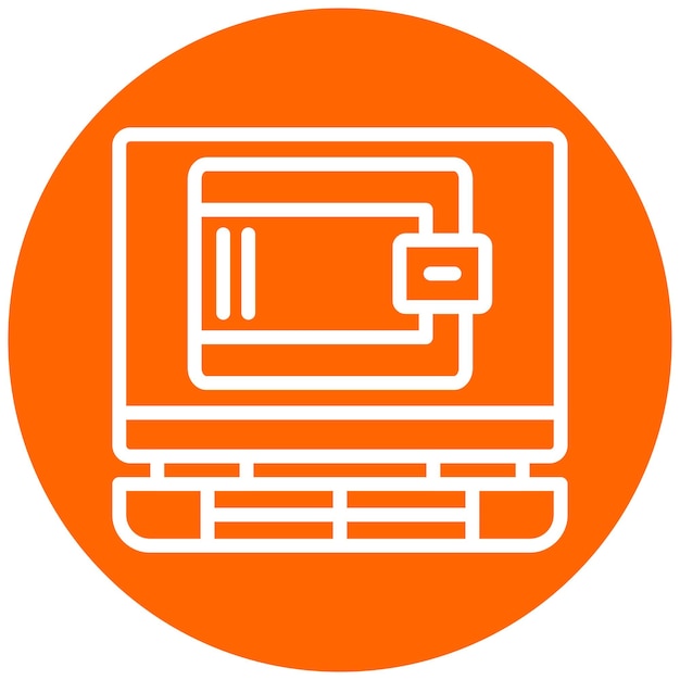 Diseño vectorial de estilo de icono de billetera en línea