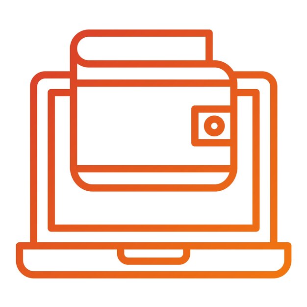 Diseño vectorial de estilo de icono de billetera en línea