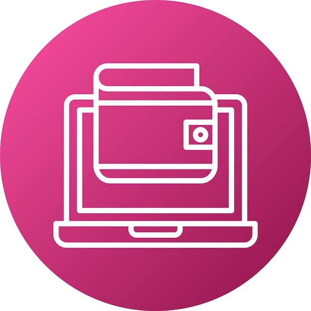 Diseño vectorial de estilo de icono de billetera en línea