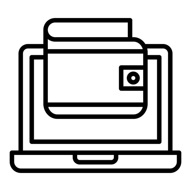 Diseño vectorial de estilo de icono de billetera en línea