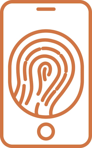 Diseño vectorial Estilo del icono biométrico del bloqueo móvil
