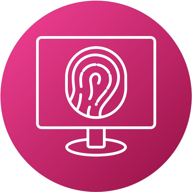 Diseño vectorial Estilo de icono biométrico de computadora