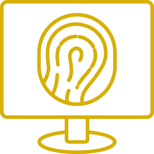 Diseño vectorial Estilo de icono biométrico de computadora