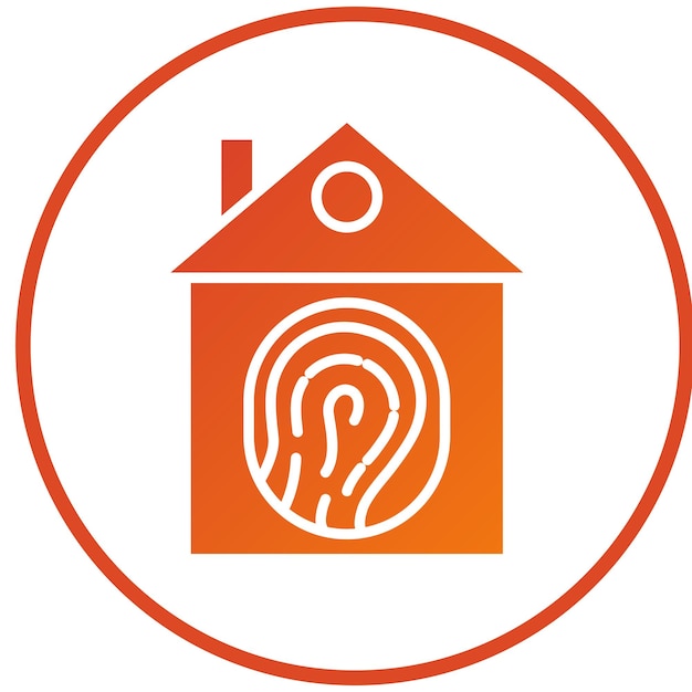 Diseño vectorial Estilo del icono biométrico del hogar