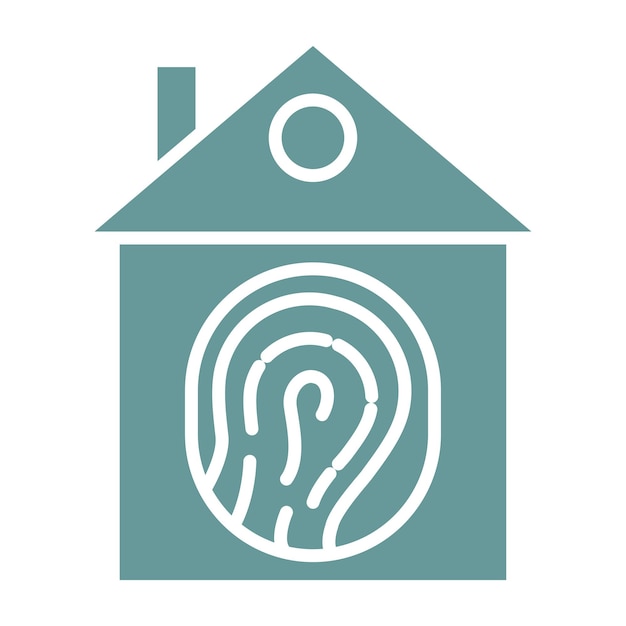 Diseño vectorial Estilo del icono biométrico del hogar