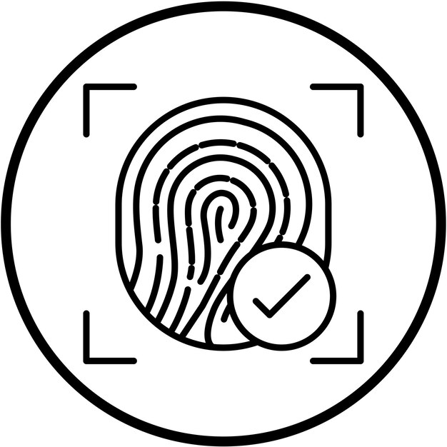 Diseño vectorial Estilo de icono biométrico verificado