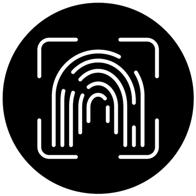 Diseño vectorial Estilo del icono biométrico