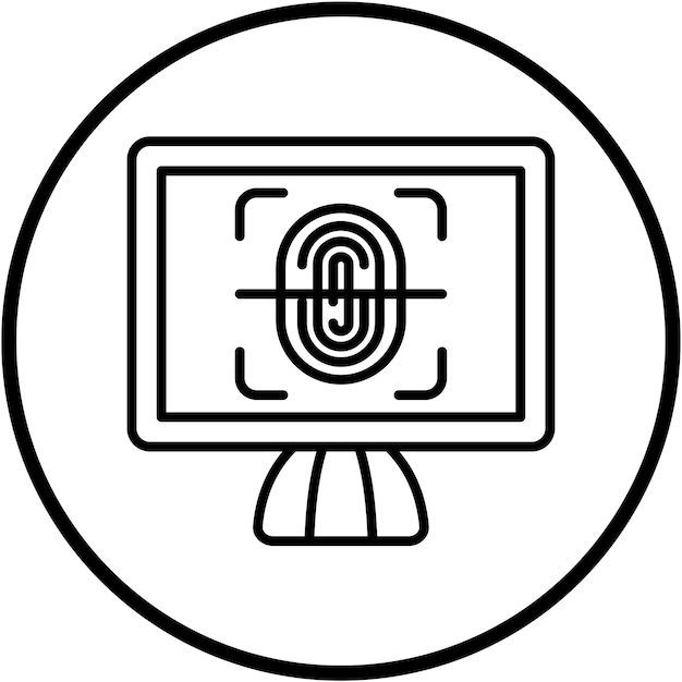Diseño vectorial Estilo del icono biométrico