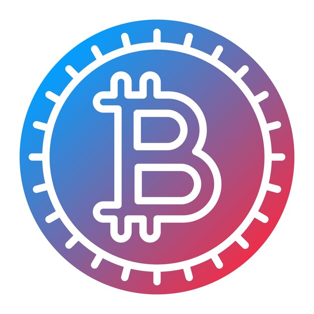 Diseño vectorial Estilo del icono de Bitcoin