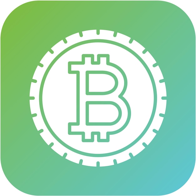 Diseño vectorial Estilo del icono de Bitcoin