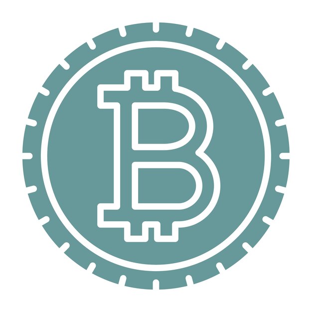 Diseño vectorial Estilo del icono de Bitcoin