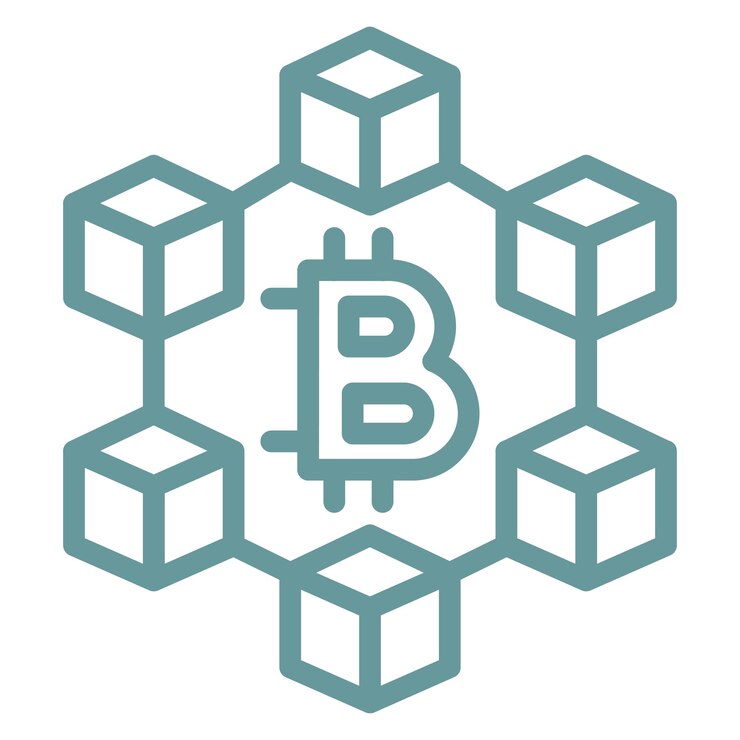 Vector diseño vectorial del estilo del icono de blockchain