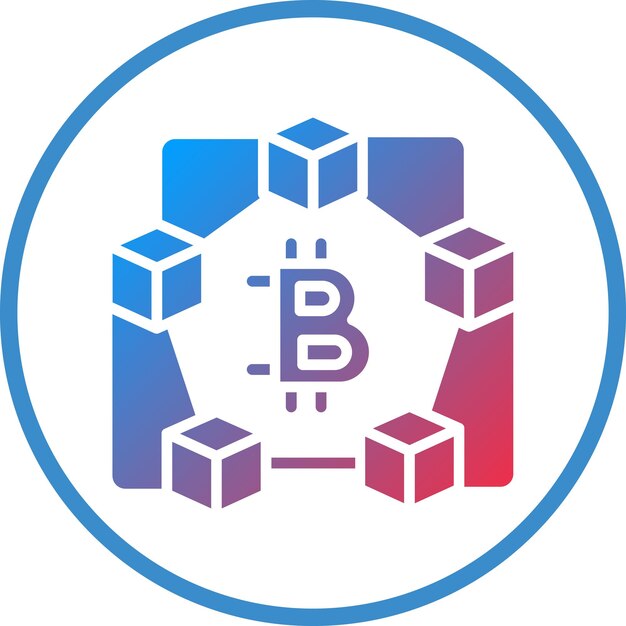 Diseño vectorial del estilo del icono de Blockchain