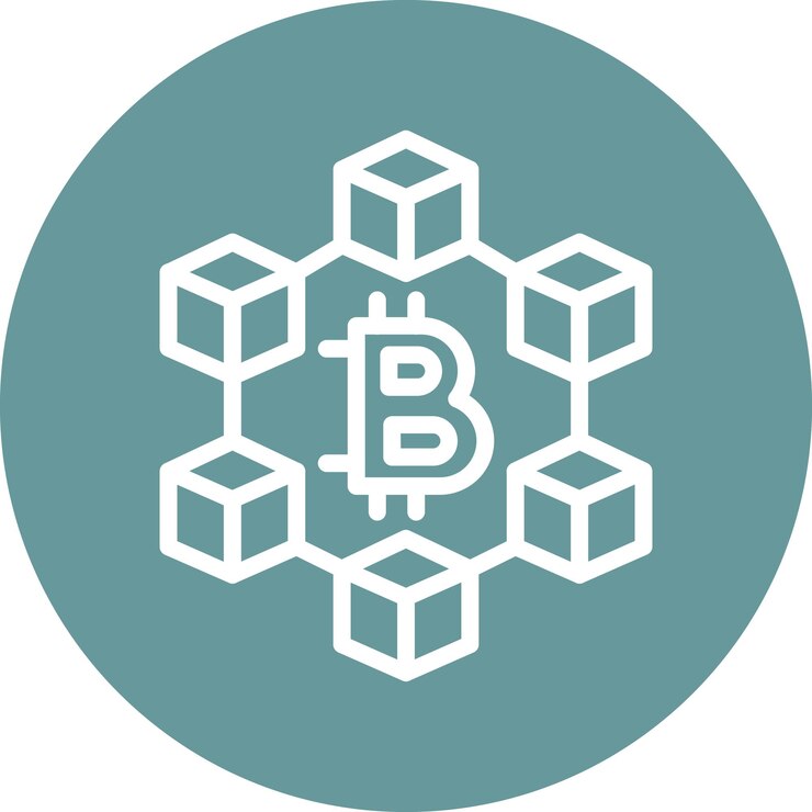 Vector diseño vectorial del estilo del icono de blockchain
