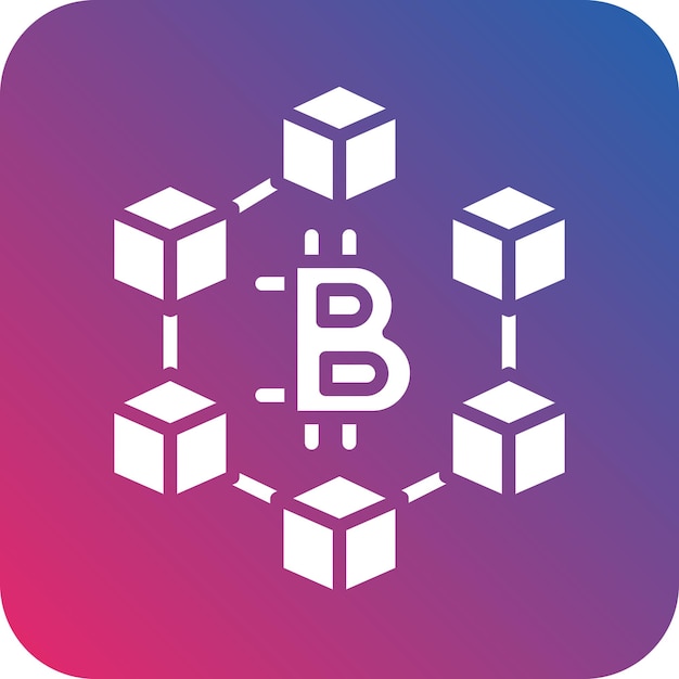 Diseño vectorial del estilo del icono de Blockchain