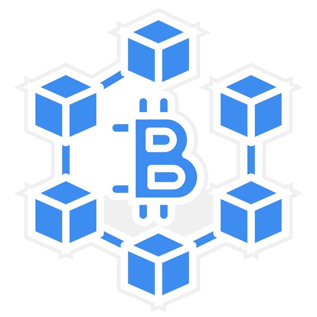 Diseño vectorial del estilo del icono de Blockchain