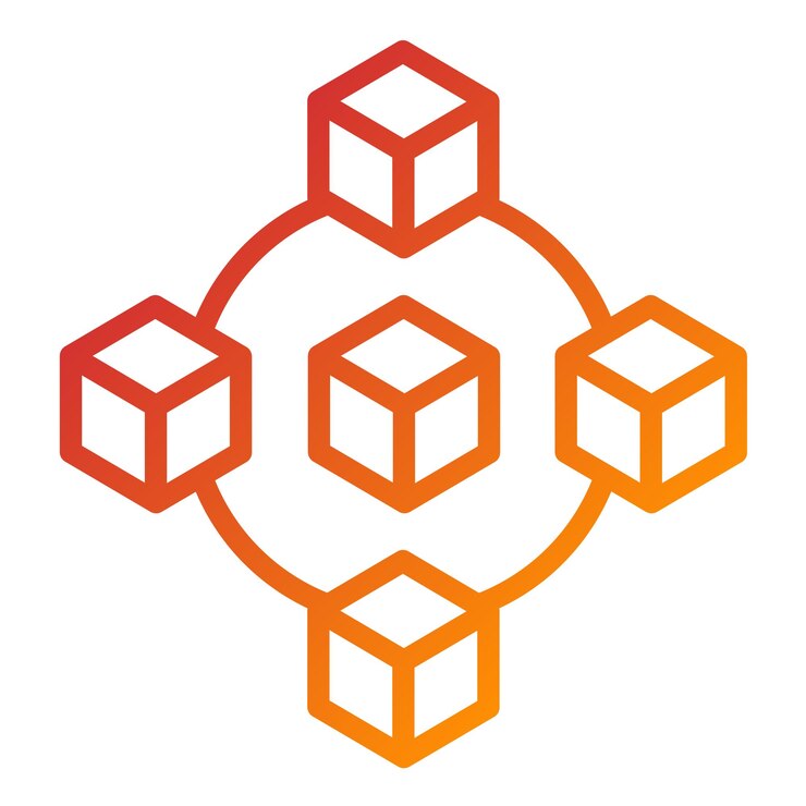 Vector diseño vectorial del estilo del icono de blockchain