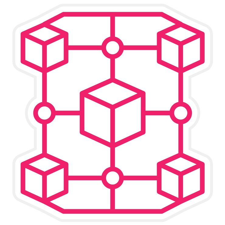 Vector diseño vectorial del estilo del icono de blockchain