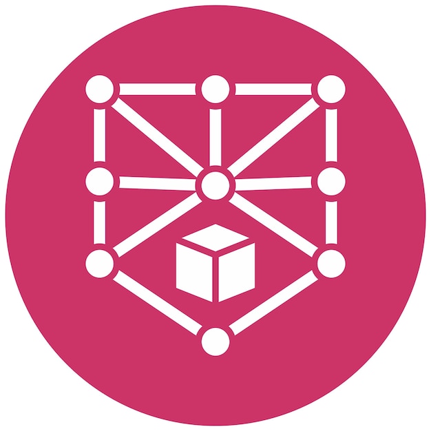 Diseño vectorial del estilo del icono de Blockchain