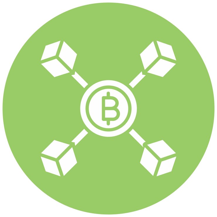 Vector diseño vectorial del estilo del icono de blockchain