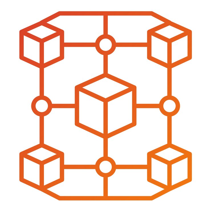 Vector diseño vectorial del estilo del icono de blockchain