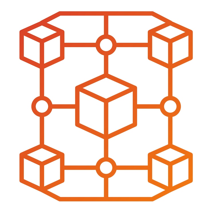 Vector diseño vectorial del estilo del icono de blockchain