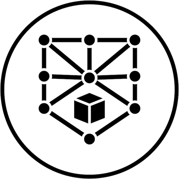 Diseño vectorial del estilo del icono de Blockchain
