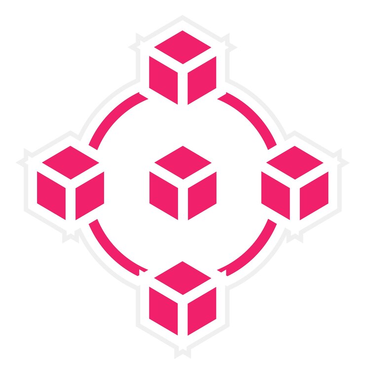 Vector diseño vectorial del estilo del icono de blockchain