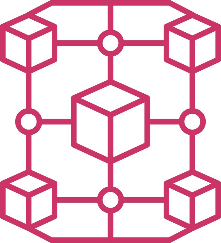 Vector diseño vectorial del estilo del icono de blockchain