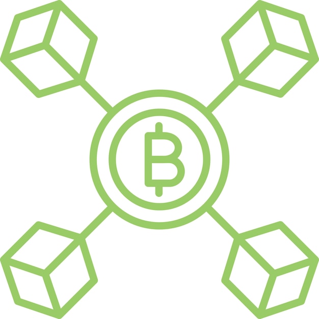 Diseño vectorial del estilo del icono de Blockchain
