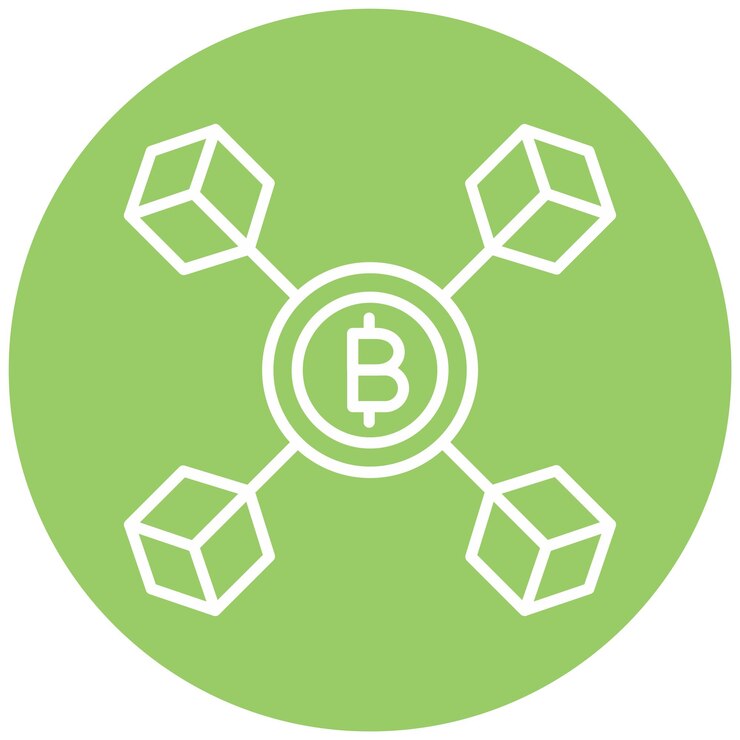 Vector diseño vectorial del estilo del icono de blockchain