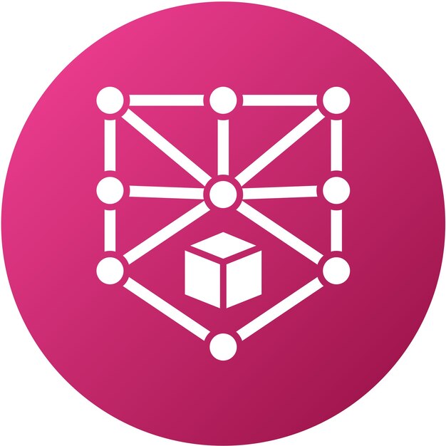 Diseño vectorial del estilo del icono de Blockchain