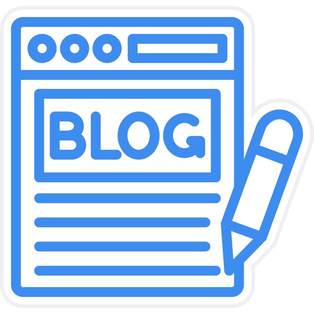 Diseño vectorial Estilo del icono del blog