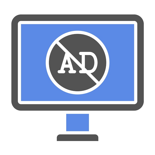 Diseño vectorial estilo de icono de bloqueador de AD