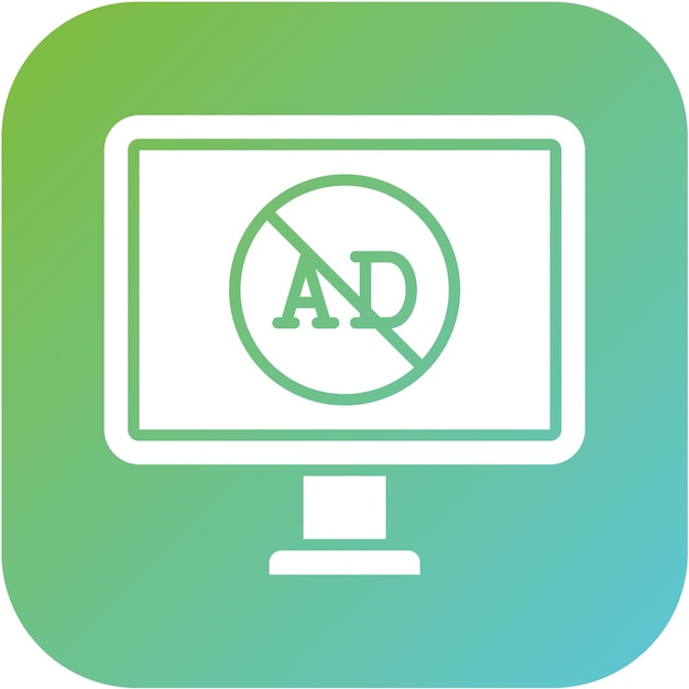 Diseño vectorial estilo de icono de bloqueador de AD