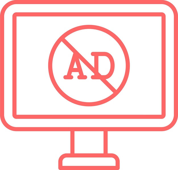 Diseño vectorial estilo de icono de bloqueador de AD