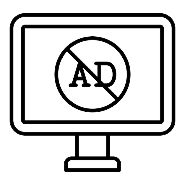 Diseño vectorial estilo de icono de bloqueador de AD