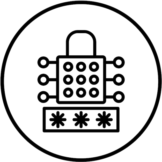 Diseño vectorial Estilo del icono de bloqueo de contraseña