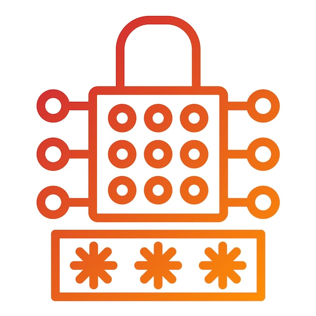 Diseño vectorial Estilo del icono de bloqueo de contraseña