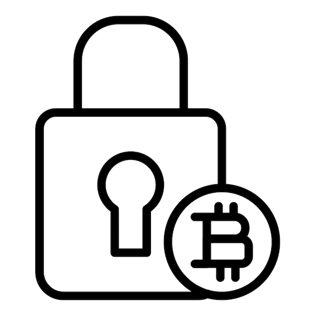 Diseño vectorial estilo del icono de bloqueo criptográfico