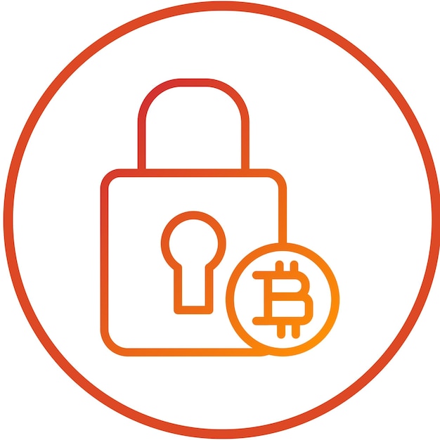 Diseño vectorial Estilo del icono de bloqueo criptográfico