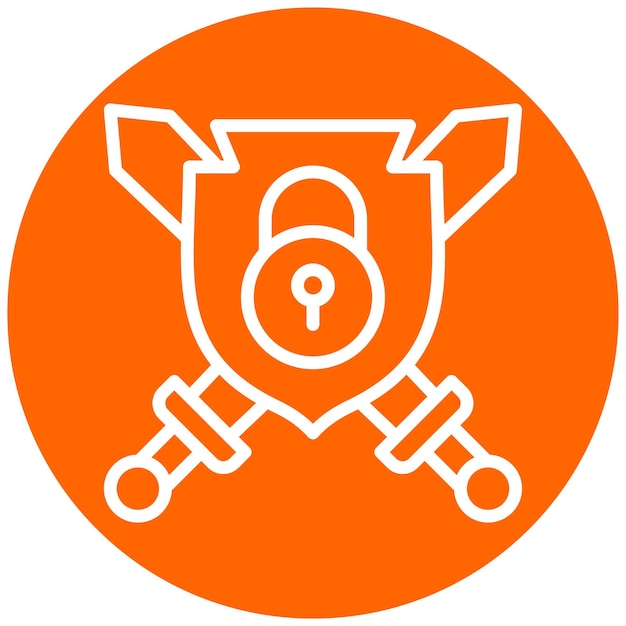 Diseño vectorial Estilo del icono de bloqueo del guardián